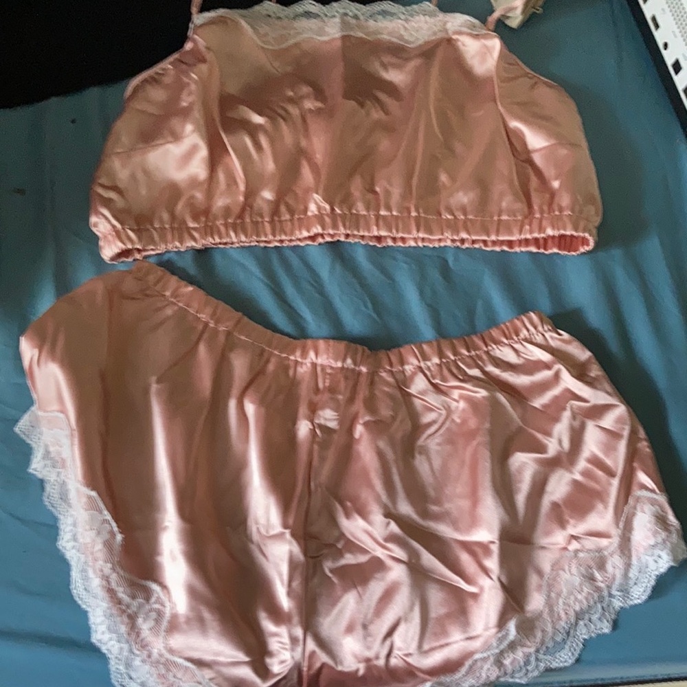Satin shorts set